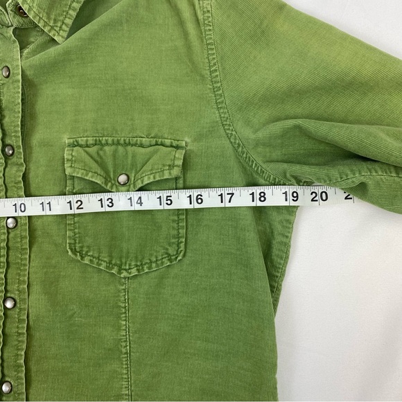 J.CREW Corduroy Pearl Snap Button Up Green Vintage Y2K Shirt Top - Picture 7 of 10